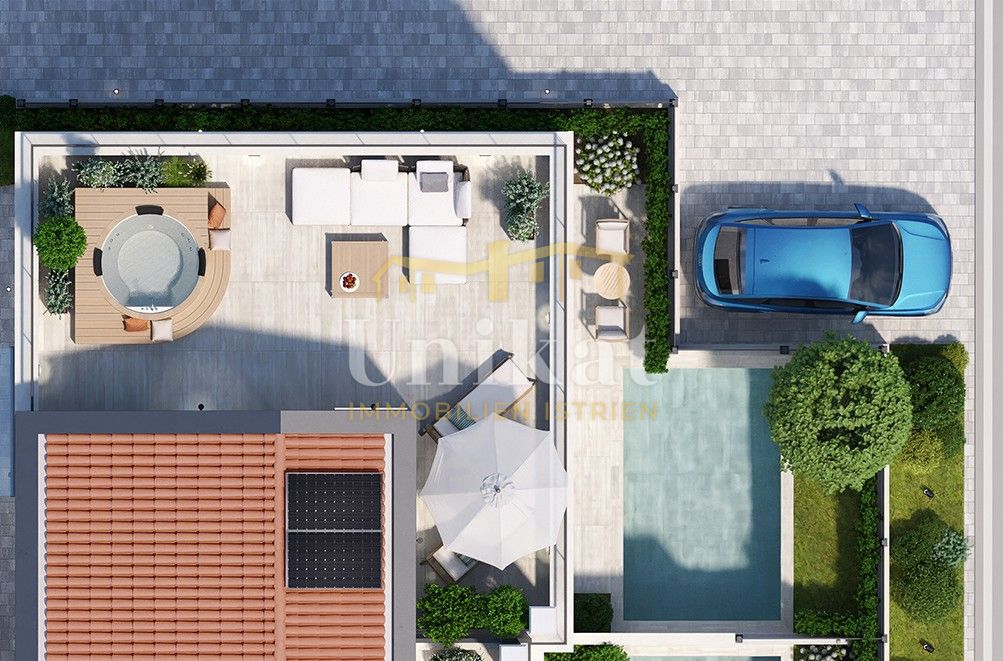 Novogradnja: dvojna hiša s 4 spalnicami in bazenom